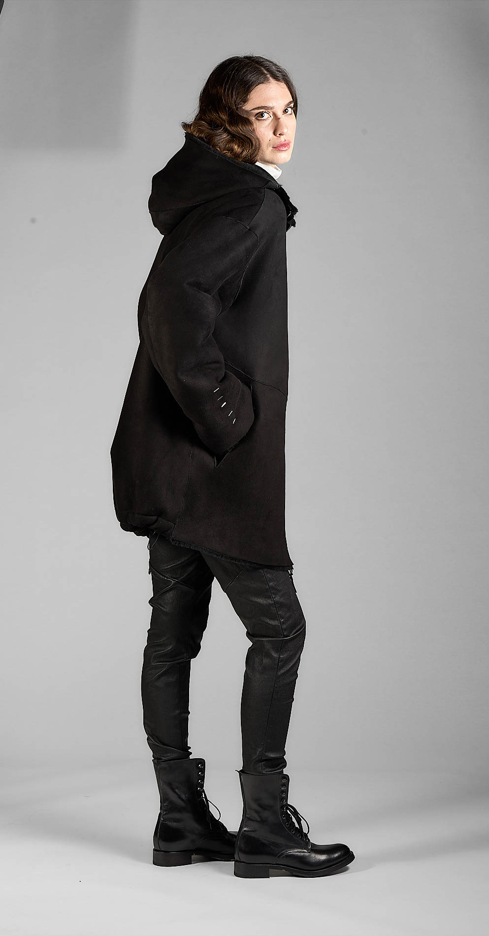 DANIELE BASTA LEATHER AND SILVER JACKET